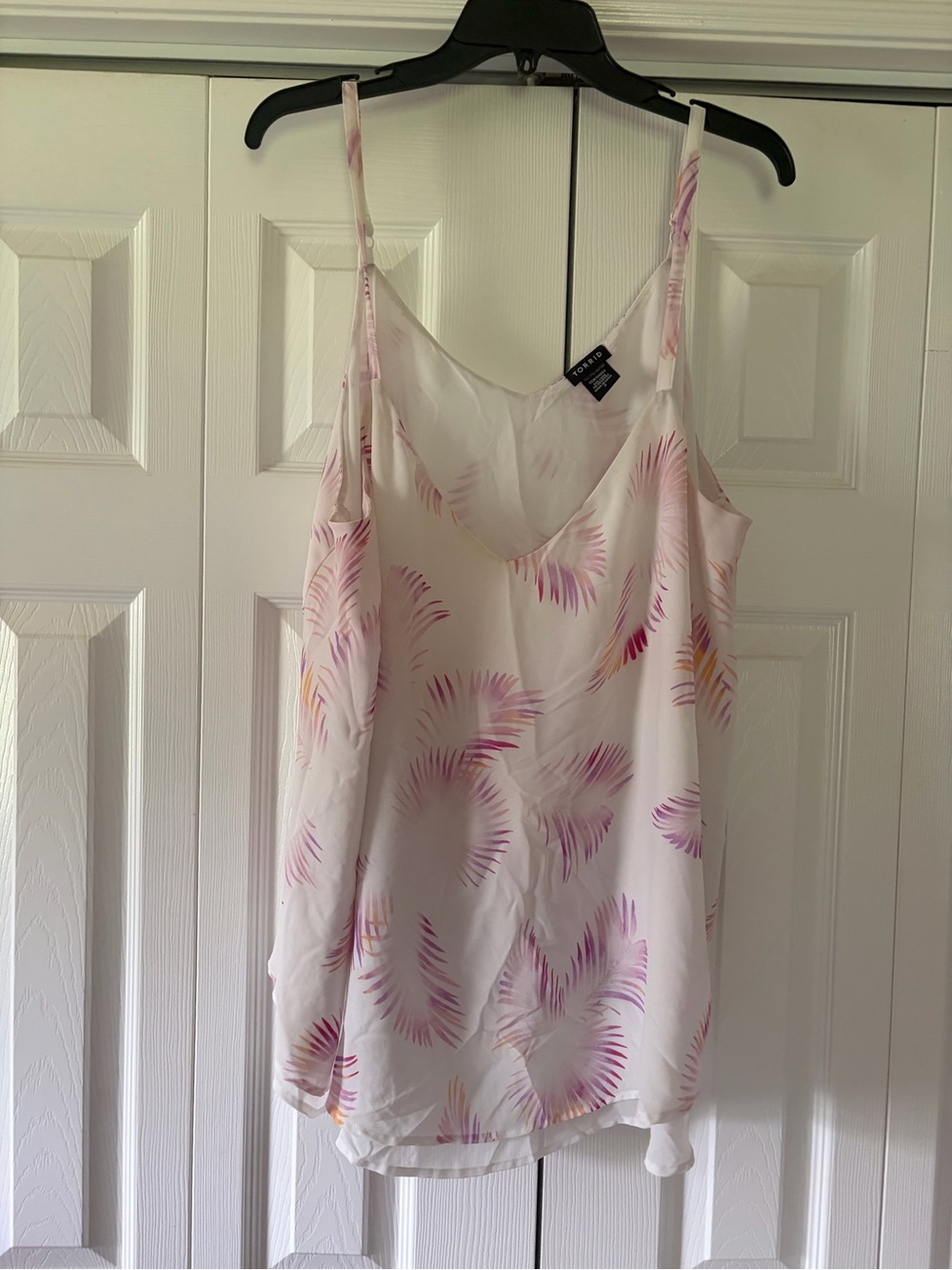 torrid White and Light Pink Palm Print Cami